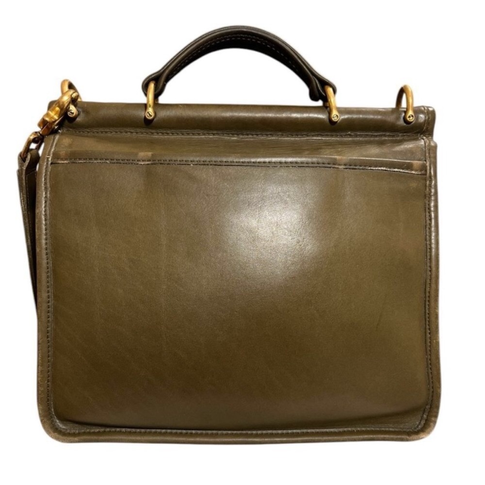 Vintage Coach Willis Bag Olive Green Leather E8C-9927 Rare And HTF - Picture 4 of 13